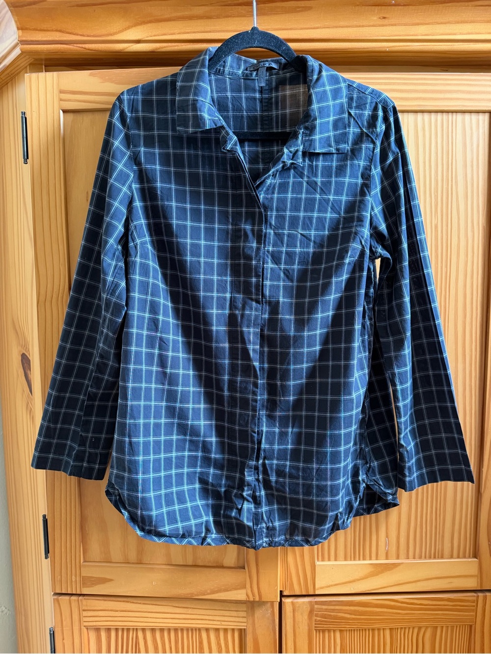 OSKA Plaid Check Buttondown Blouse Top